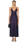 Leset Barb Backless Dress In Deep Purple