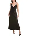 Leset Barb Open Back Satin Maxi Slip Dress In Black