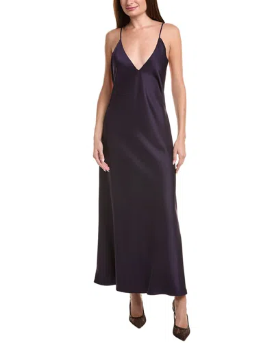 Leset Barb Backless Midi Dress In Purple