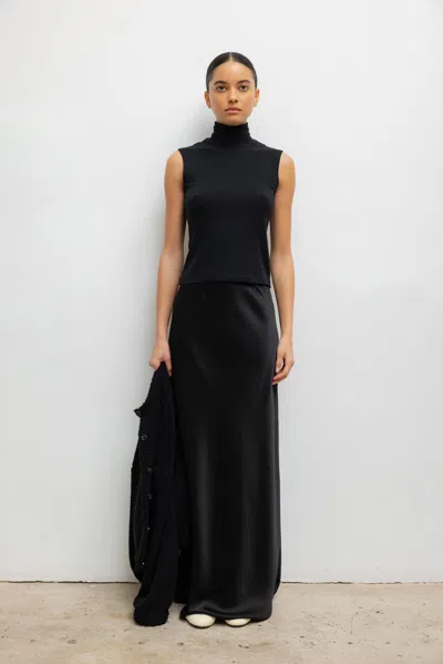 Leset Barb Bias Skirt In Black