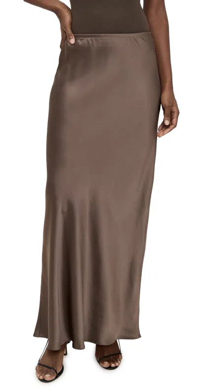 Leset Barb Bias Skirt Taupe In Brown