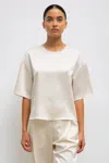 Leset Barb Boxy Tee In Creme