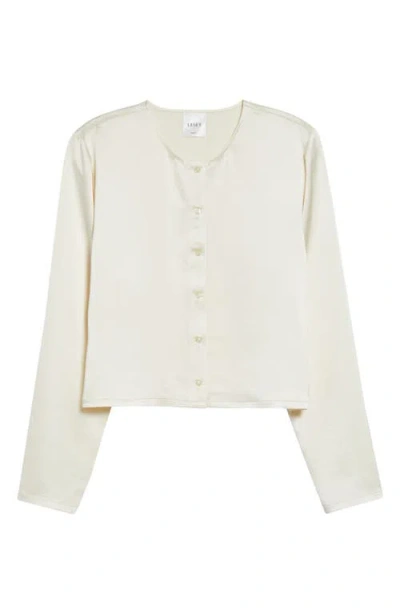 Leset Barb Button-up Crewneck Cardigan In Neutral