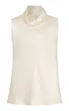 Leset Barb Sleeveless Cowl Neck In Neutral