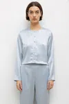 Leset Barb Crew Cardigan In Blue
