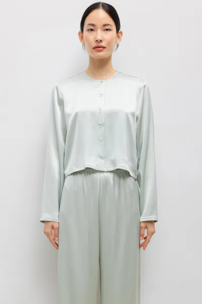 Leset Barb Crew Cardigan In Gray