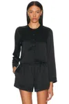 Leset Barb Crew Cardigan In Black