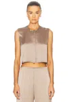 Leset Barb Crewneck Top In Liquid Bronze