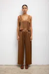 Leset Barb Crop Drawstring Pant In Henna