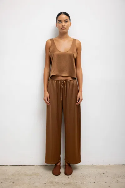Leset Barb Crop Drawstring Trouser In Henna