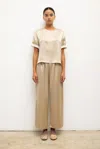 Leset Barb Crop Drawstring Pant In Sand In Neutral