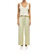 Leset Barb Crop Drawstring Pants In Citron In White
