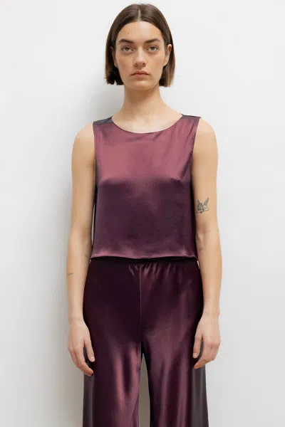 Leset Barb Crop Sleeveless Crew In Purple