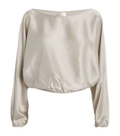 Leset Barb Crop Top In Silver