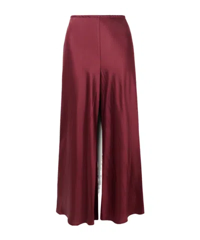 Leset Barb Draped Satin Wide-leg Pants In Red