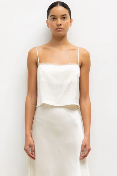 Leset Barb Lace Cami In White