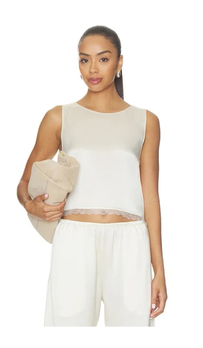 Leset Barb Lace Crop Sleeveless Crew In 古铜色印花