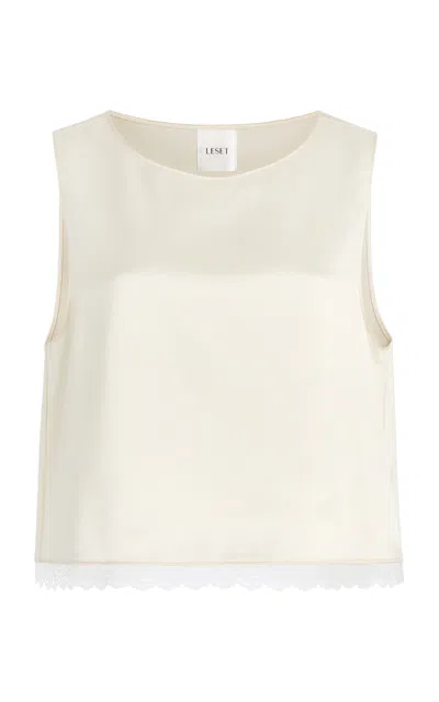 Leset Barb Lace Cropped Top