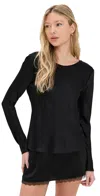 Leset Barb Lace-trimmed Satin Top In Black