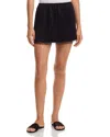 Leset Barb Lace-trimmed Satin Mini Skirt In Black