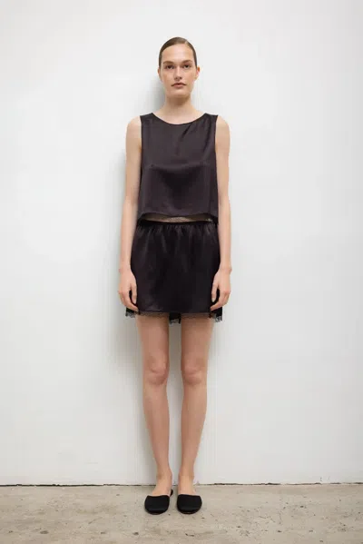 Leset Barb Lace Mini Skirt In Brown