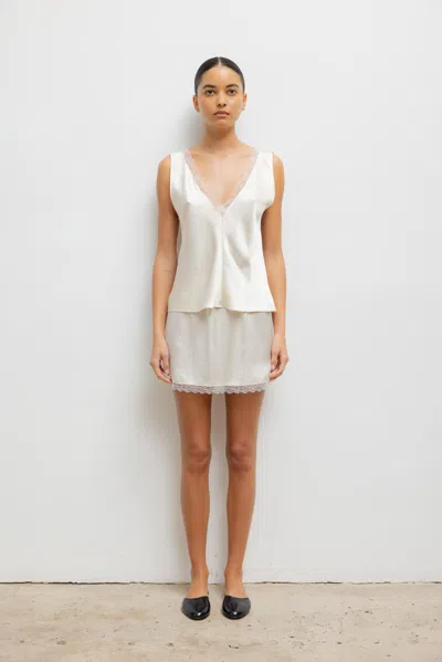 Leset Barb Lace Mini Skirt In Neutral