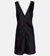 Leset Barb Lace-trimmed Satin Minidress In Black