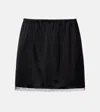 Leset Barb Lace-trimmed Satin Mini Skirt In Black