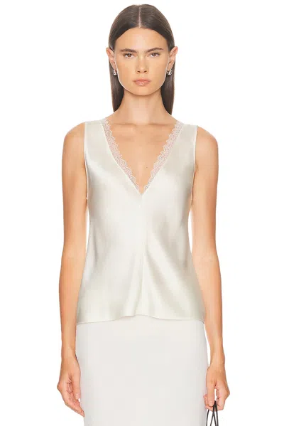 Leset Barb Lace V Neck Tank Top In Neutral