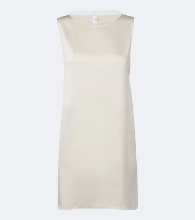 Leset Barb Lace-trimmed Satin Minidress In White