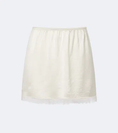 Leset Minirock Barb Aus Satin Mit Spitze In White