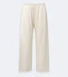 Leset Barb Lace-trimmed Satin Wide-leg Pants In White