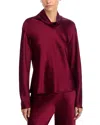 Leset Barb Long Sleeve Cowlneck Top In Burgundy