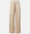 Leset Barb Mid-rise Satin Wide-leg Pants