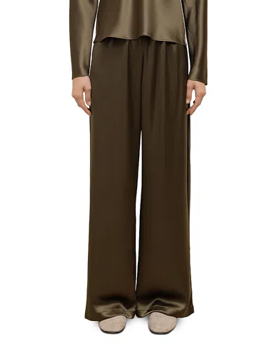 Leset Barb Bias Wide Leg Pants In Brown