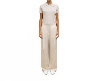 LESET BARB PLEATED HIGH WAIST PANTS IN CREME