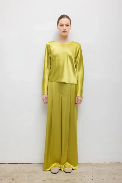 Leset Barb Pleated Trouser In Yellow