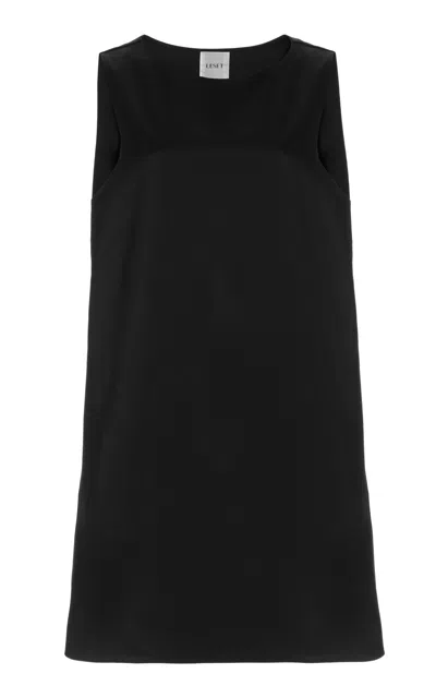 Leset Barb Satin Mini Dress In Black