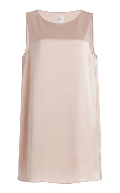 Leset Barb Satin Mini Dress In Pink