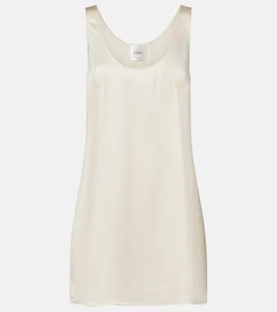 Leset Barb Satin Minidress In White