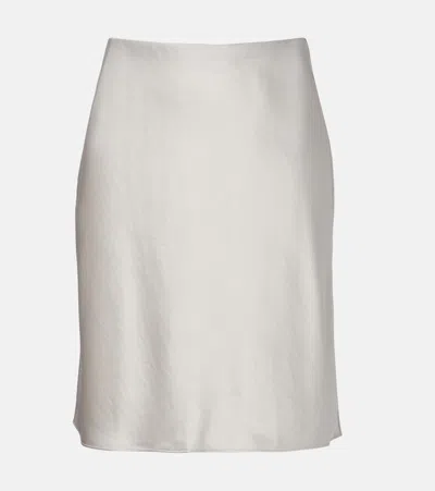 Leset Barb Satin Miniskirt In White
