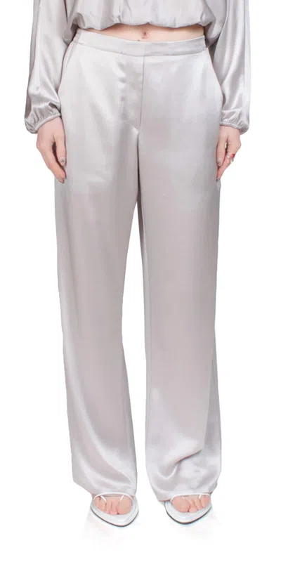 Leset Barb Satin Painter Pant In Cement In Beige