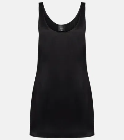 Leset Barb Satin Slip Dress In Black