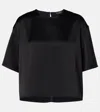 Leset Barb Satin T-shirt In Black
