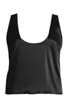 Leset Barb Satin Tank Top In Black