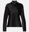 Leset Barb Satin Top In Black