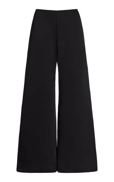 Leset Barb Satin Wide-leg Pants In Black