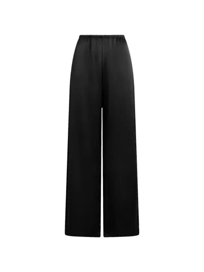 Leset Barb Satin Wide-leg Trousers In Black