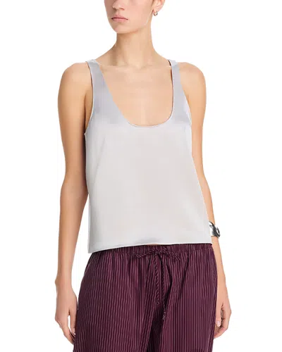 Leset Barb Scoop Neck Tank Top In Gray