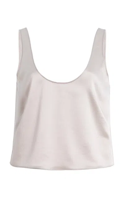 Leset Barb Scoop Satin Tank Top In Pink